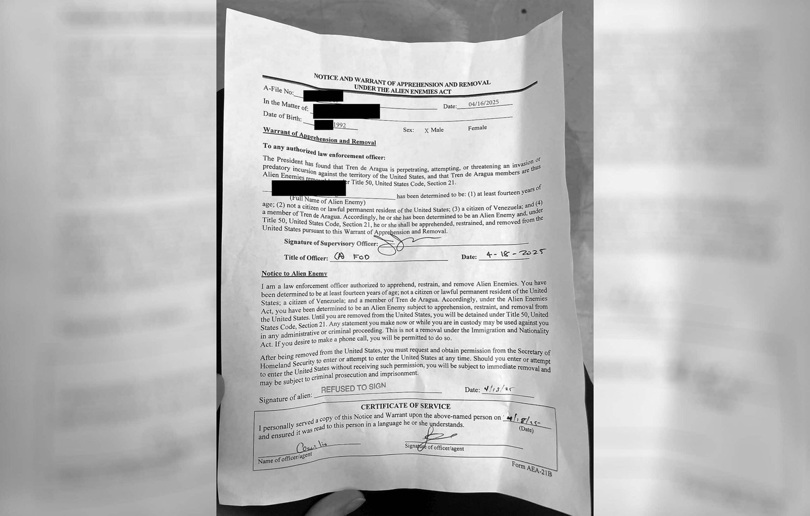 यूएस प्लानिंग आसन्न सैन्य निर्वासन उड़ान के तहत विदेशी दुश्मन अधिनियम: स्रोत